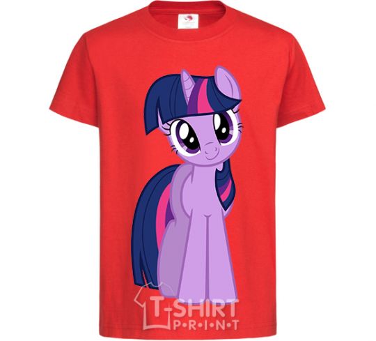 Kids T-shirt A purple unicorn red фото