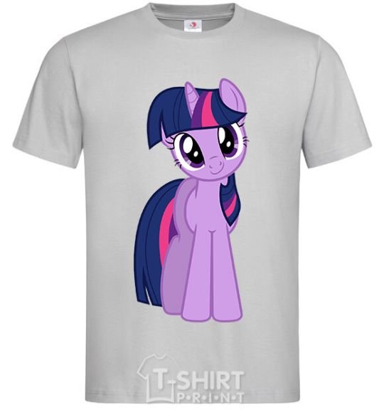 Men's T-Shirt A purple unicorn grey фото
