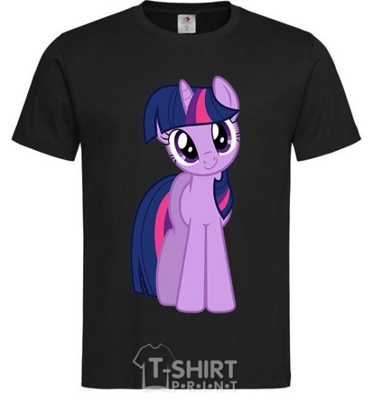 Men's T-Shirt A purple unicorn black фото