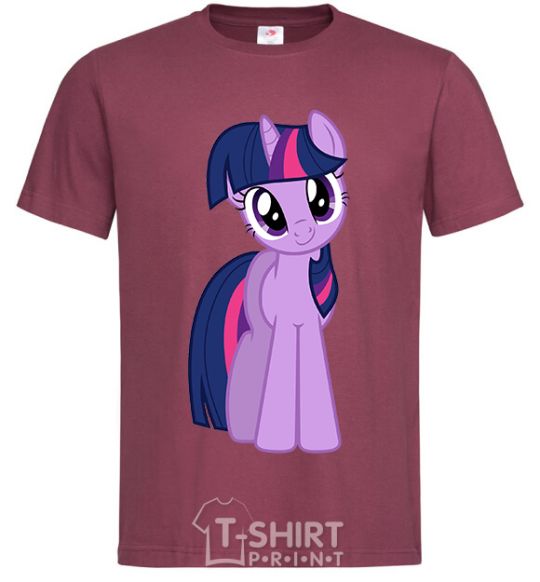 Men's T-Shirt A purple unicorn burgundy фото