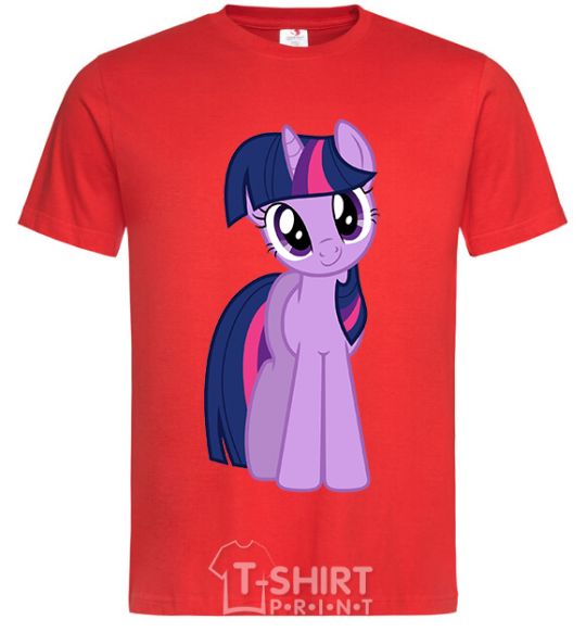Men's T-Shirt A purple unicorn red фото