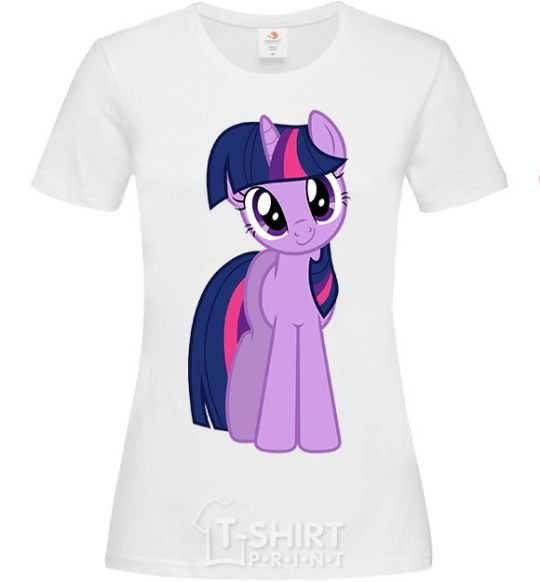 Women's T-shirt A purple unicorn White фото