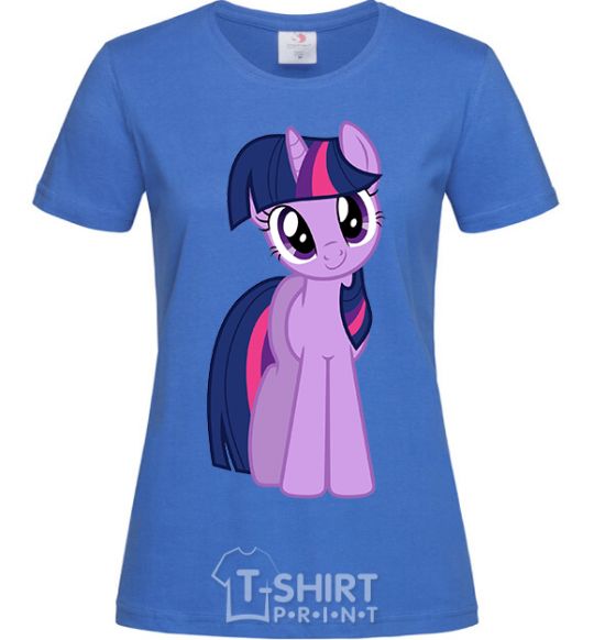 Women's T-shirt A purple unicorn royal-blue фото