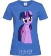 Women's T-shirt A purple unicorn royal-blue фото