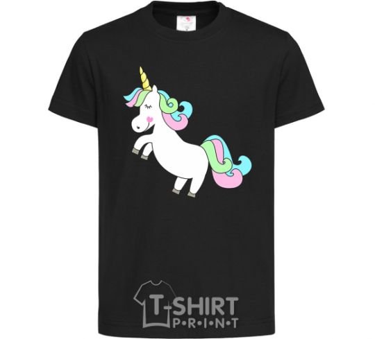 Kids T-shirt Pastel unicorn with heart black фото
