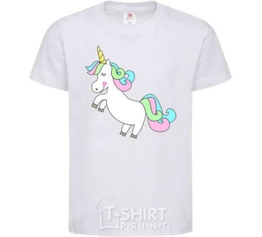 Kids T-shirt Pastel unicorn with heart White фото