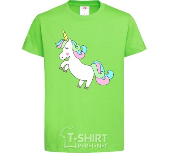 Детская футболка Pastel unicorn with heart Лаймовый фото