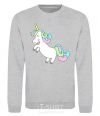 Sweatshirt Pastel unicorn with heart sport-grey фото