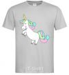 Men's T-Shirt Pastel unicorn with heart grey фото