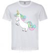 Men's T-Shirt Pastel unicorn with heart White фото