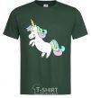 Men's T-Shirt Pastel unicorn with heart bottle-green фото