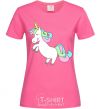 Женская футболка Pastel unicorn with heart Ярко-розовый фото
