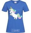 Women's T-shirt Pastel unicorn with heart royal-blue фото