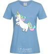 Women's T-shirt Pastel unicorn with heart sky-blue фото