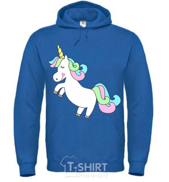 Men`s hoodie Pastel unicorn with heart royal фото