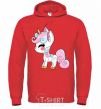 Men`s hoodie Cute unicorn bright-red фото