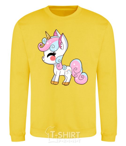Sweatshirt Cute unicorn yellow фото