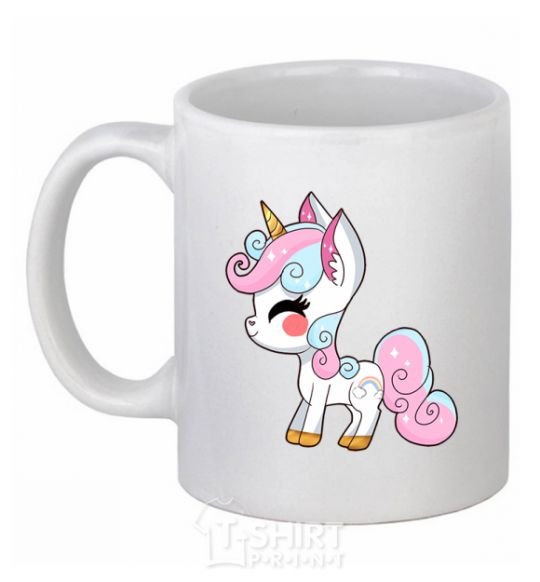 Чашка керамическая Cute unicorn Белый фото