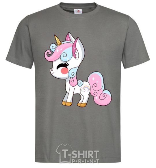Мужская футболка Cute unicorn Графит фото