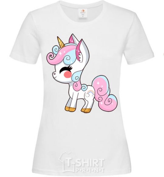 Women's T-shirt Cute unicorn White фото