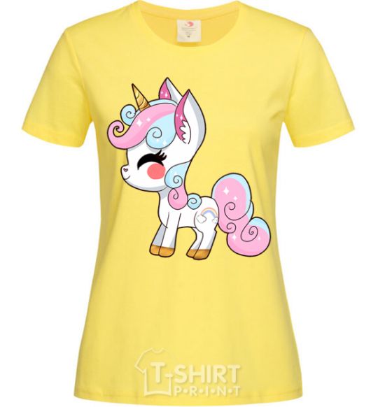 Women's T-shirt Cute unicorn cornsilk фото