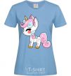 Women's T-shirt Cute unicorn sky-blue фото