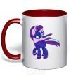 Mug with a colored handle Purple unicorn red фото