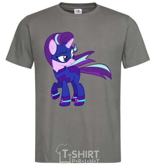 Men's T-Shirt Purple unicorn dark-grey фото