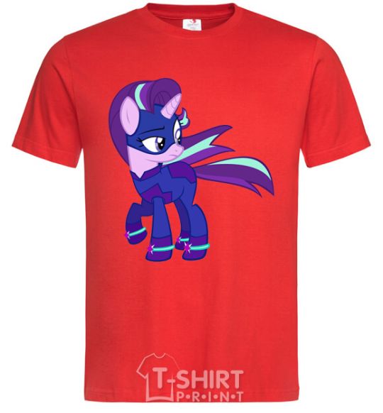 Men's T-Shirt Purple unicorn red фото