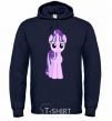 Men`s hoodie Unicorn smile navy-blue фото