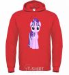 Men`s hoodie Unicorn smile bright-red фото