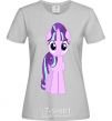 Women's T-shirt Unicorn smile grey фото