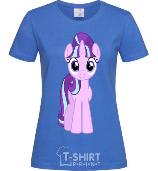 Women's T-shirt Unicorn smile royal-blue фото