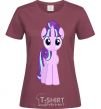 Women's T-shirt Unicorn smile burgundy фото