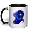 Mug with a colored handle Magic unicorn black фото