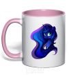 Mug with a colored handle Magic unicorn light-pink фото