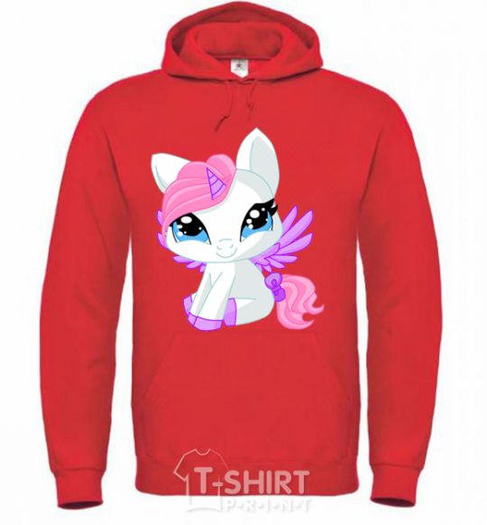 Men`s hoodie Anime unicorn bright-red фото