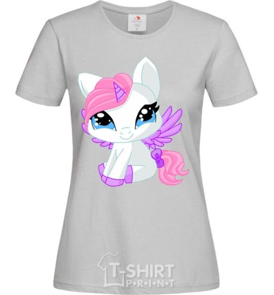 Women's T-shirt Anime unicorn grey фото