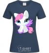 Women's T-shirt Anime unicorn navy-blue фото