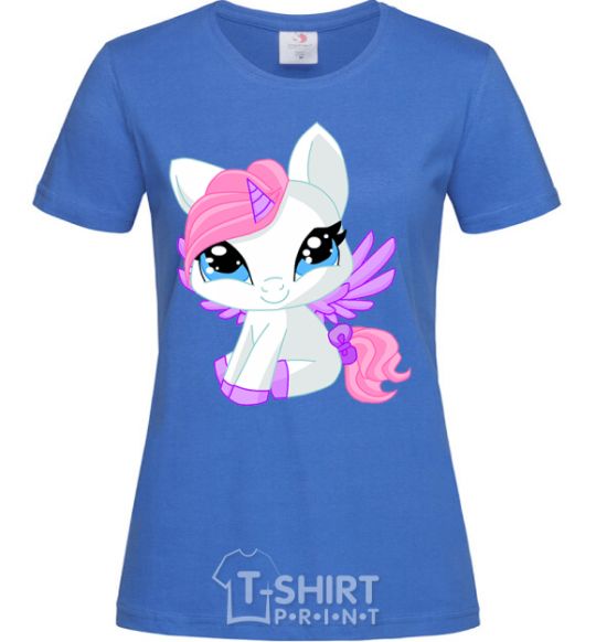 Women's T-shirt Anime unicorn royal-blue фото