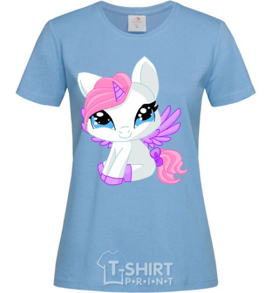 Women's T-shirt Anime unicorn sky-blue фото