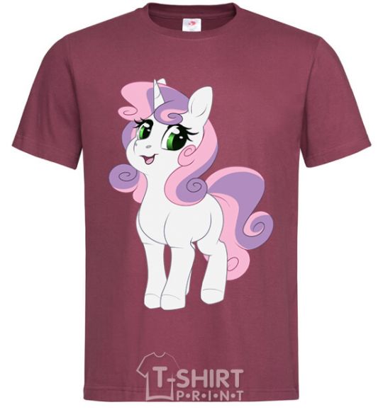 Men's T-Shirt Lucky unicorn burgundy фото