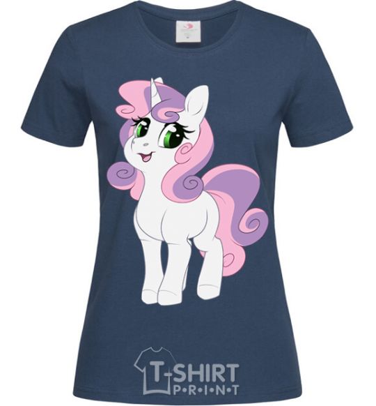 Women's T-shirt Lucky unicorn navy-blue фото