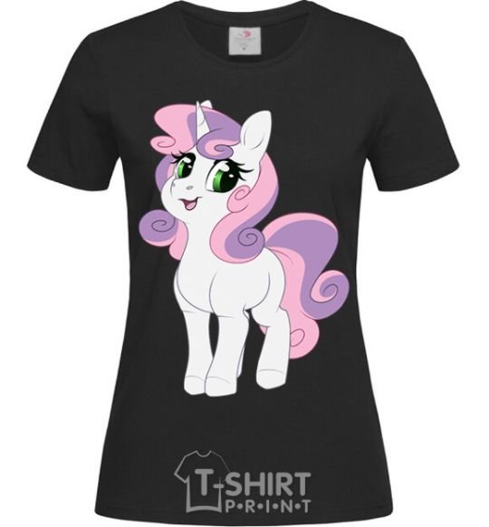 Women's T-shirt Lucky unicorn black фото