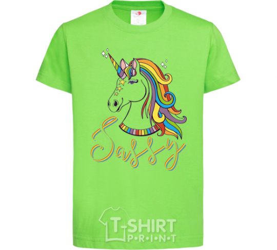 Детская футболка Sassy unicorn Лаймовый фото