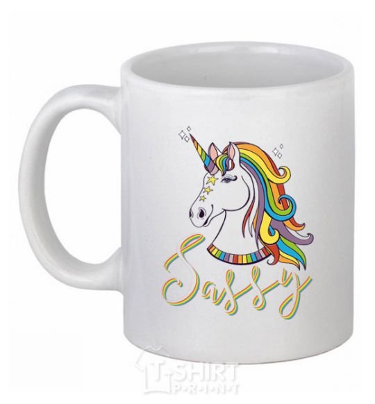 Ceramic mug Sassy unicorn White фото