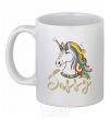 Ceramic mug Sassy unicorn White фото