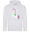 Men`s hoodie Unicorn emoji sport-grey фото