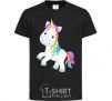 Kids T-shirt Unicorn emoji black фото