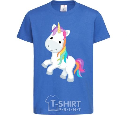 Kids T-shirt Unicorn emoji royal-blue фото